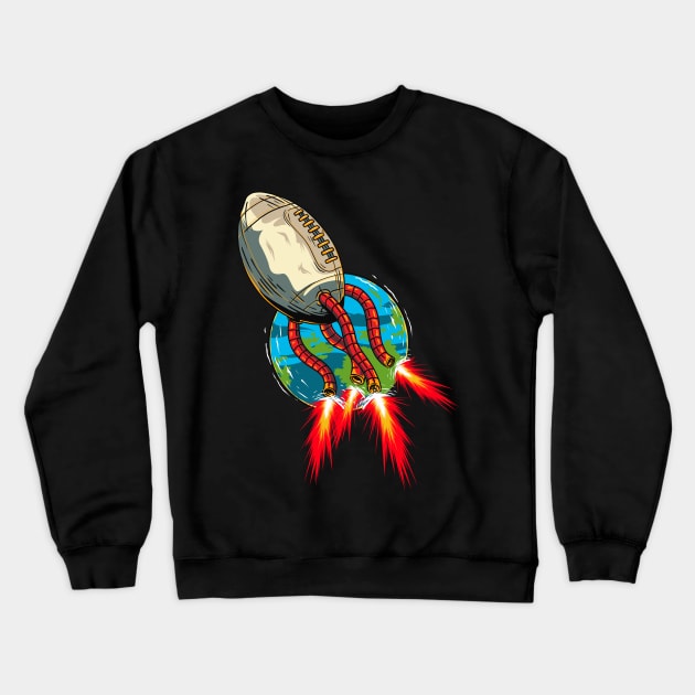 Football American Illustration Crewneck Sweatshirt by Invectus Studio Store